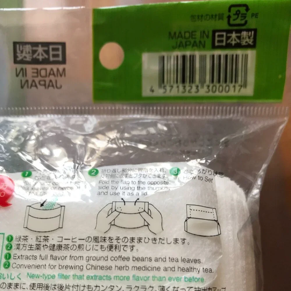 Made in Japan 100pcs Disposable Filter Bags for Loose Tea/ Coffee -Compact type